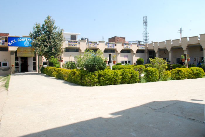 School buildings and landscaped campus